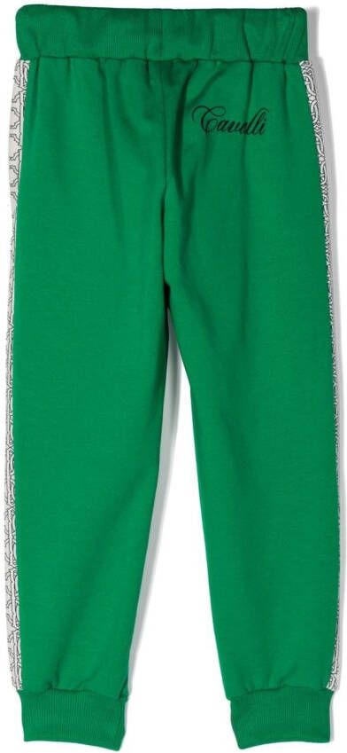 Roberto Cavalli Junior Trainingsbroek met contrasterende afwerking Groen