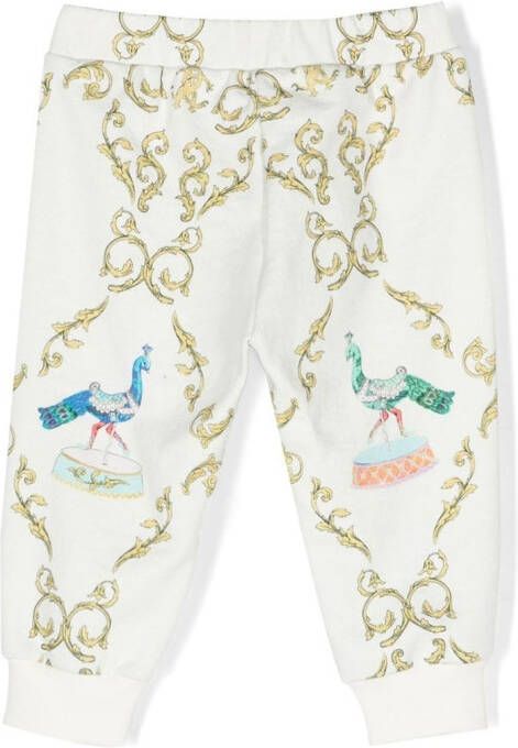 Roberto Cavalli Junior Trainingsbroek met kettingprint Wit