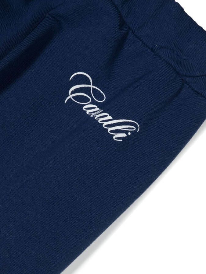 Roberto Cavalli Junior Trainingsbroek met logoprint Blauw