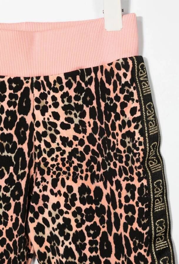 Roberto Cavalli Junior Trainingsbroek met luipaardprint Roze
