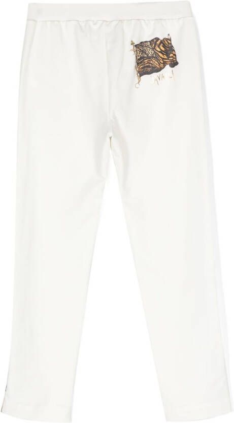 Roberto Cavalli Junior Trainingsbroek met luipaardprint Wit