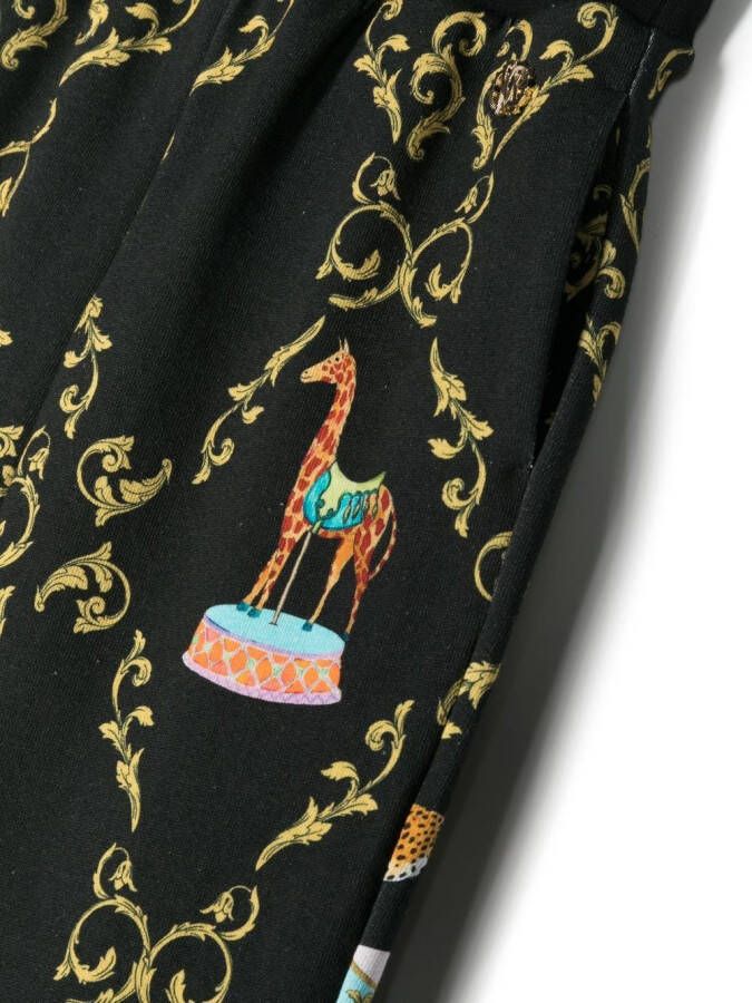 Roberto Cavalli Junior Trainingsbroek met print Zwart