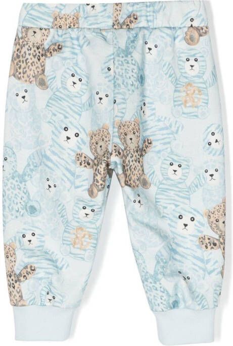 Roberto Cavalli Junior Trainingsbroek met teddybeerprint Blauw