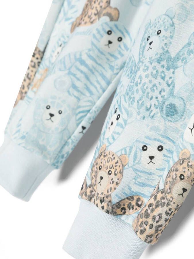 Roberto Cavalli Junior Trainingsbroek met teddybeerprint Blauw