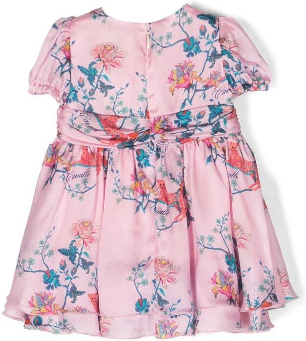 Roberto Cavalli Junior Zijden jurk Roze