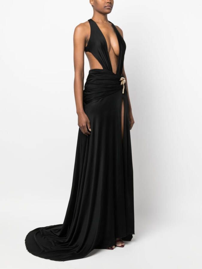Roberto Cavalli Jurk met broche detail Zwart