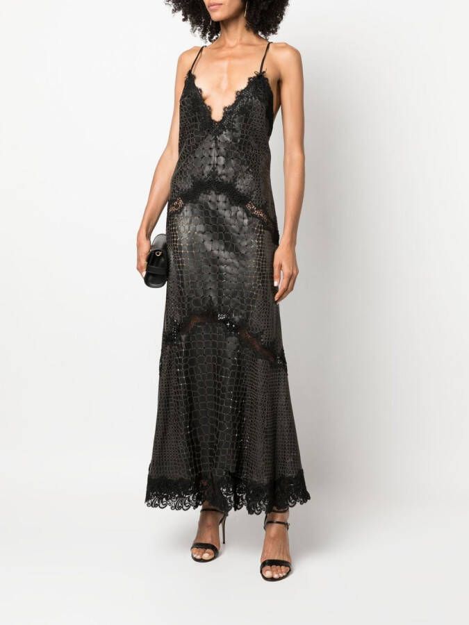 Roberto Cavalli Jurk met krokodillenleer-effect Zwart