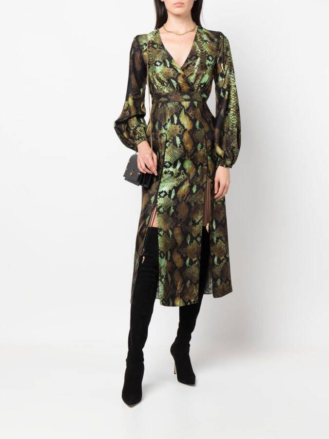 Roberto Cavalli Jurk met slangenprint Beige