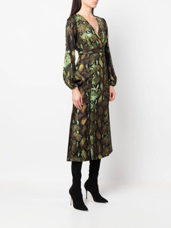 Roberto Cavalli Jurk met slangenprint Beige