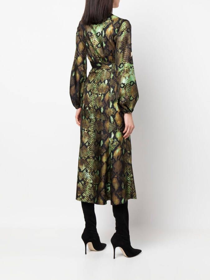 Roberto Cavalli Jurk met slangenprint Beige