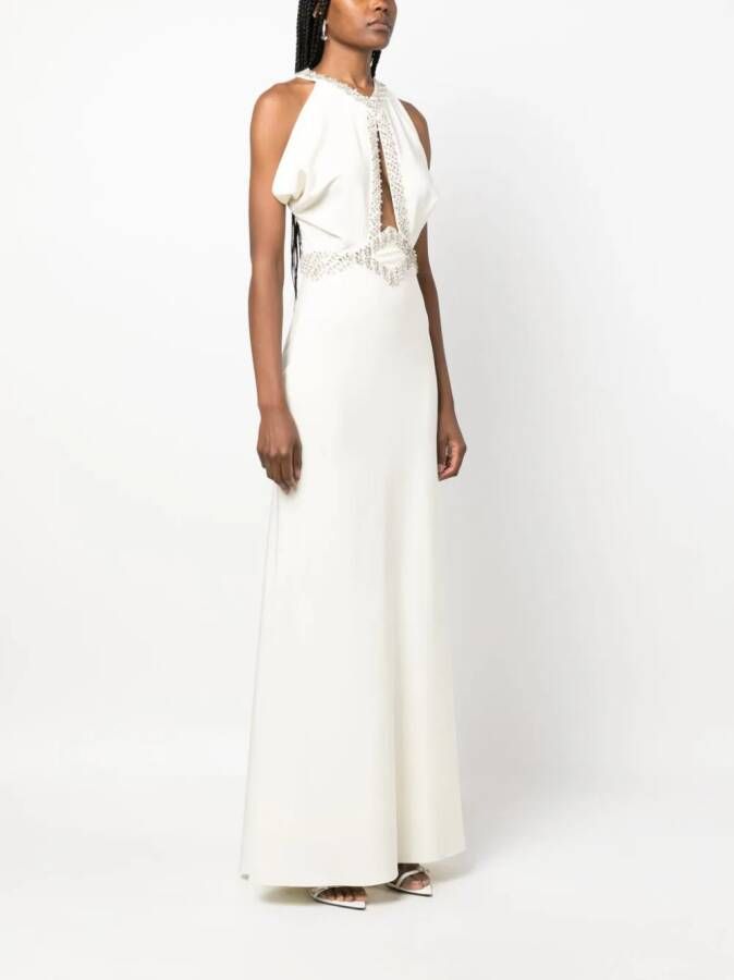 Roberto Cavalli Jurk verfraaid met kristallen Beige