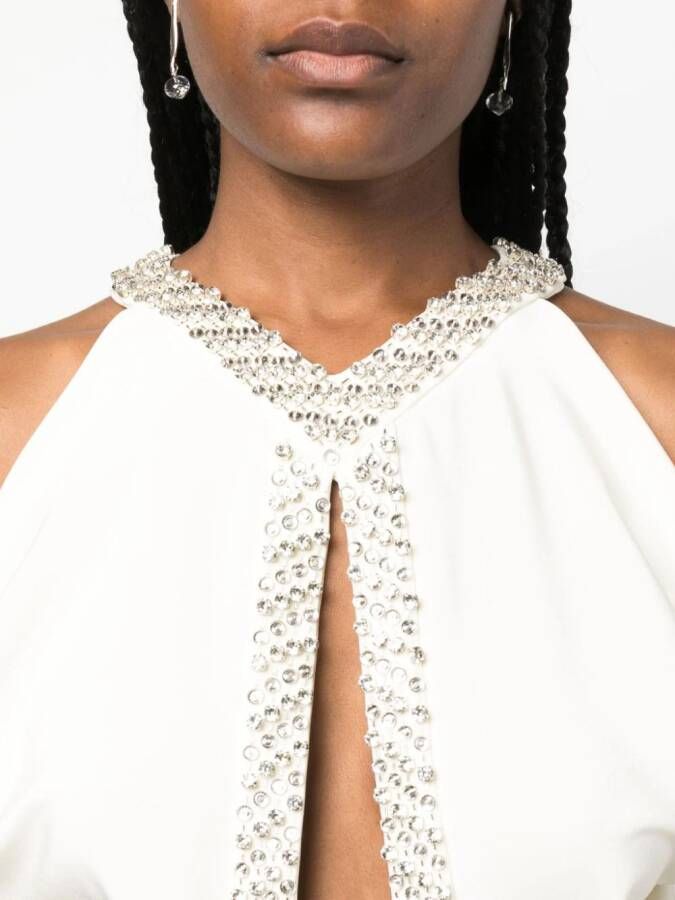 Roberto Cavalli Jurk verfraaid met kristallen Beige