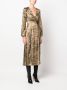 Roberto Cavalli Fluwelen wikkeljurk Goud - Thumbnail 3