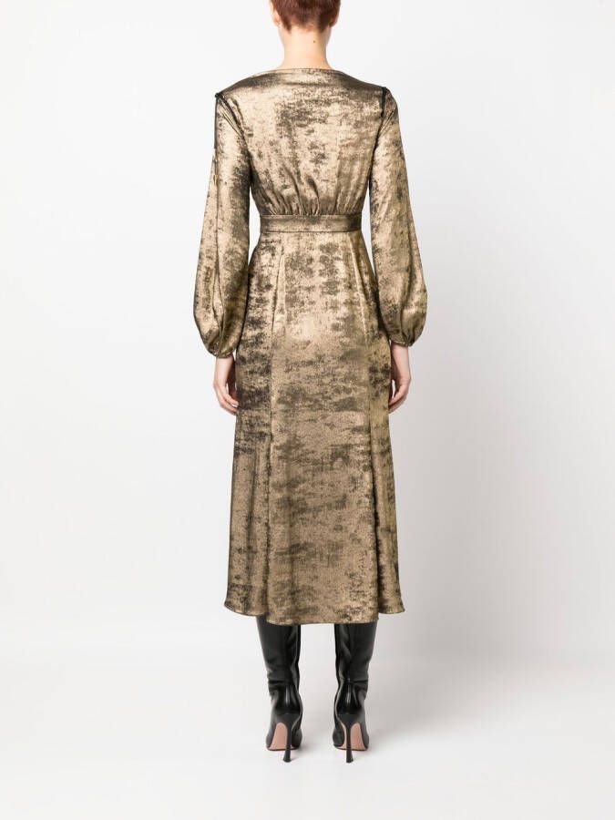 Roberto Cavalli Fluwelen wikkeljurk Goud