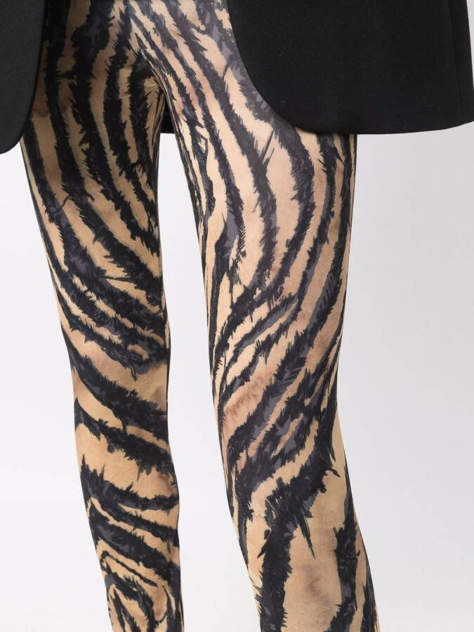 Roberto Cavalli Legging met zebraprint Zwart