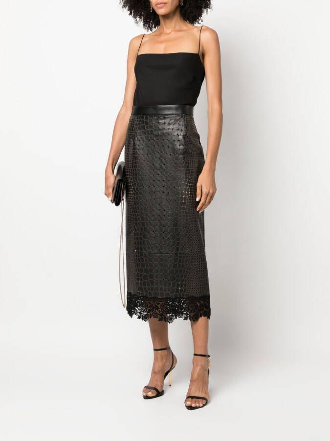 Roberto Cavalli Leren rok Zwart