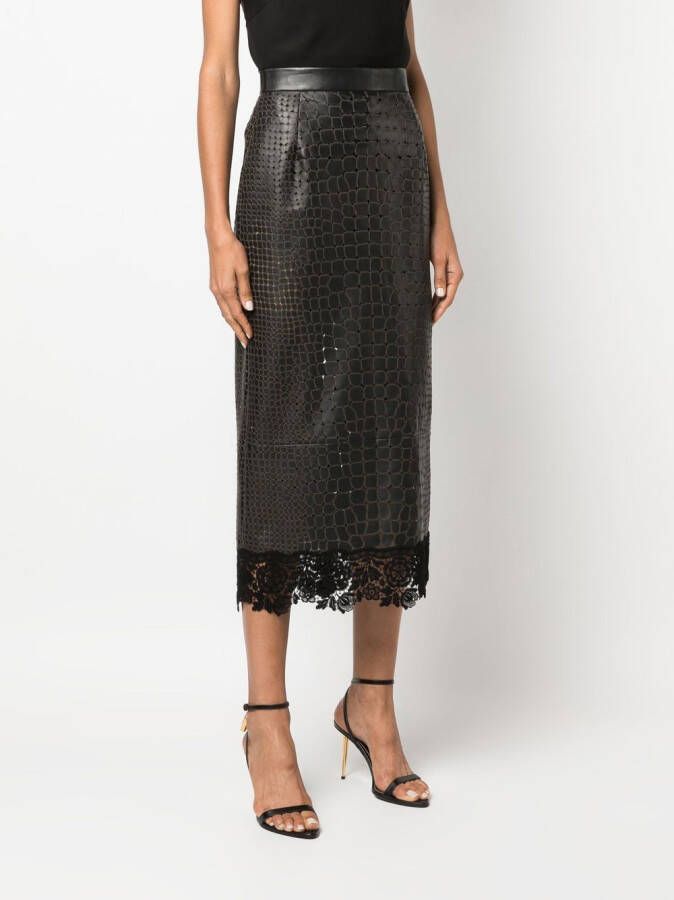Roberto Cavalli Leren rok Zwart