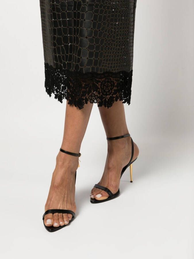 Roberto Cavalli Leren rok Zwart