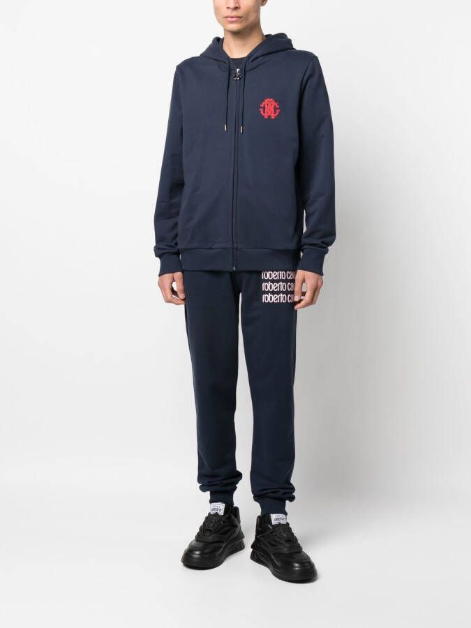 Roberto Cavalli Hoodie met logoprint Blauw
