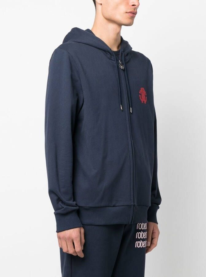 Roberto Cavalli Hoodie met logoprint Blauw