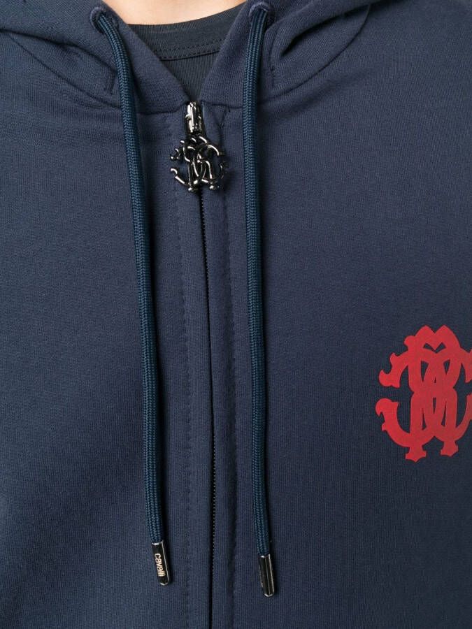 Roberto Cavalli Hoodie met logoprint Blauw