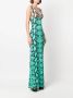 Roberto Cavalli Maxi-jurk met slangenhuidprint Groen - Thumbnail 3