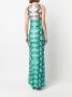 Roberto Cavalli Maxi-jurk met slangenhuidprint Groen - Thumbnail 4