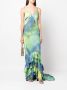 Roberto Cavalli Maxi-jurk met tie-dye print Groen - Thumbnail 2