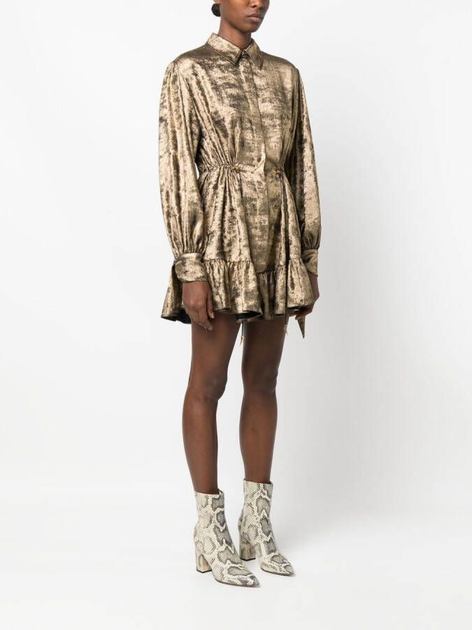 Roberto Cavalli Blousejurk met metallic-effect Goud