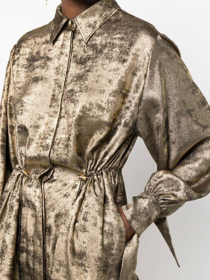 Roberto Cavalli Blousejurk met metallic-effect Goud