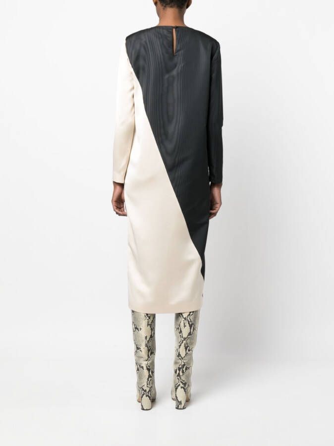 Roberto Cavalli Midi-jurk met diagonale streep Zwart