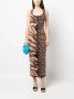 Roberto Cavalli Midi-jurk met dierenprint Roze - Thumbnail 1