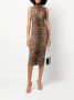 Roberto Cavalli Midi-jurk met gesmockt detail Bruin - Thumbnail 2