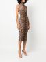 Roberto Cavalli Midi-jurk met gesmockt detail Bruin - Thumbnail 3