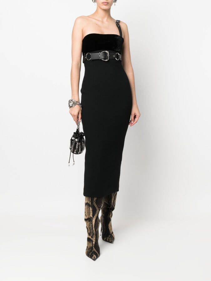 Roberto Cavalli Midi-jurk met gespdetail Zwart