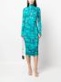 Roberto Cavalli Midi-jurk met marmerprint Blauw - Thumbnail 2