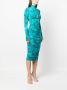Roberto Cavalli Midi-jurk met marmerprint Blauw - Thumbnail 3