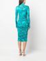 Roberto Cavalli Midi-jurk met marmerprint Blauw - Thumbnail 4