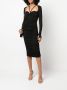 Roberto Cavalli Midi-jurk met plakkaat Zwart - Thumbnail 2