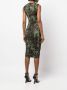Roberto Cavalli Midi-jurk met slangenprint Beige - Thumbnail 4