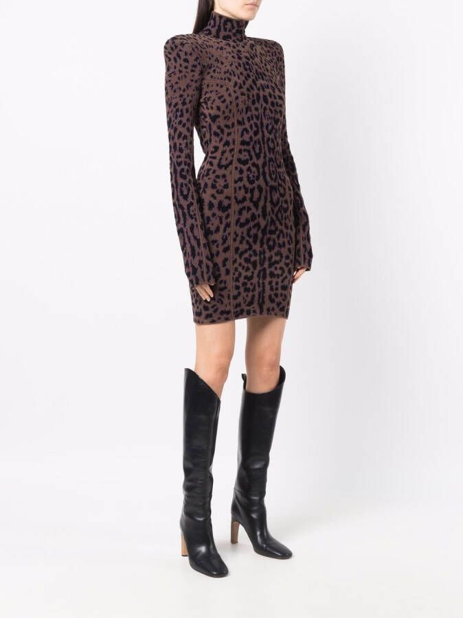 Roberto Cavalli Mini-jurk met luipaardprint Bruin