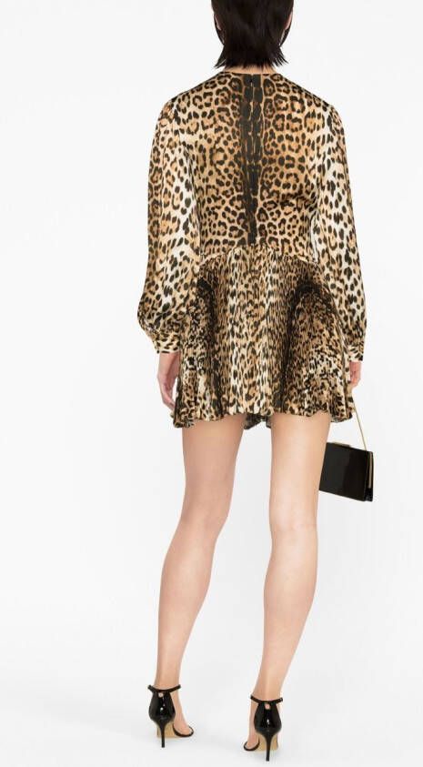 Roberto Cavalli Mini-jurk met luipaardprint Oranje