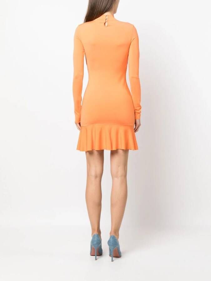 Roberto Cavalli Mini-jurk met ruches Oranje