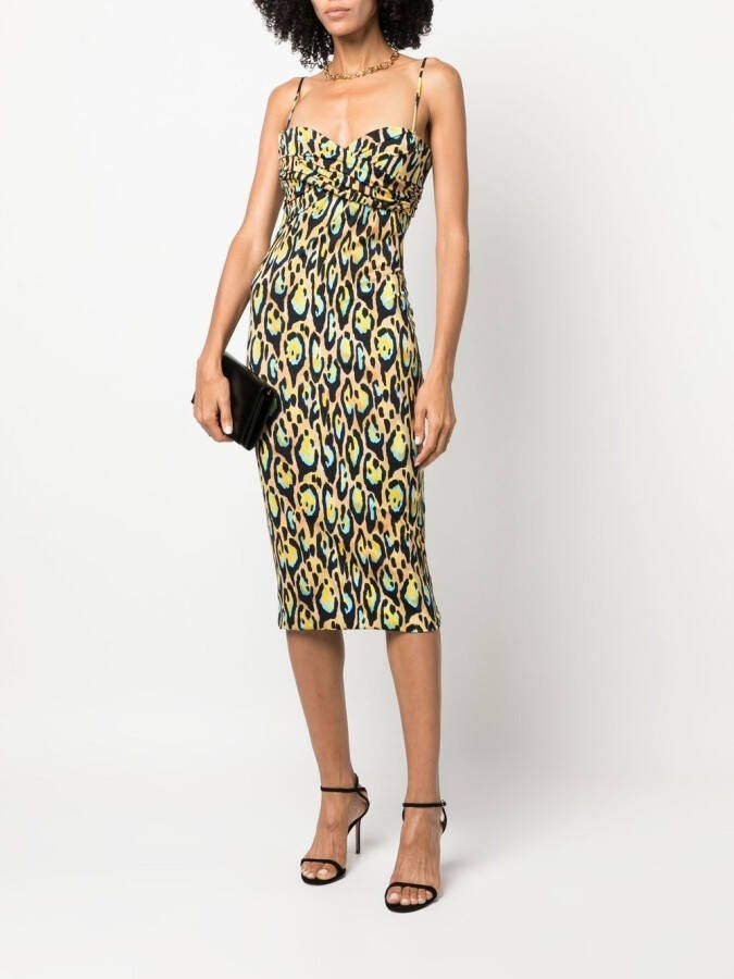 Roberto Cavalli Mouwloze midi-jurk Beige