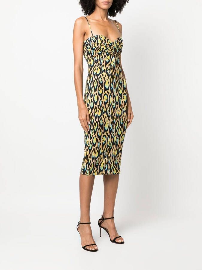 Roberto Cavalli Mouwloze midi-jurk Beige
