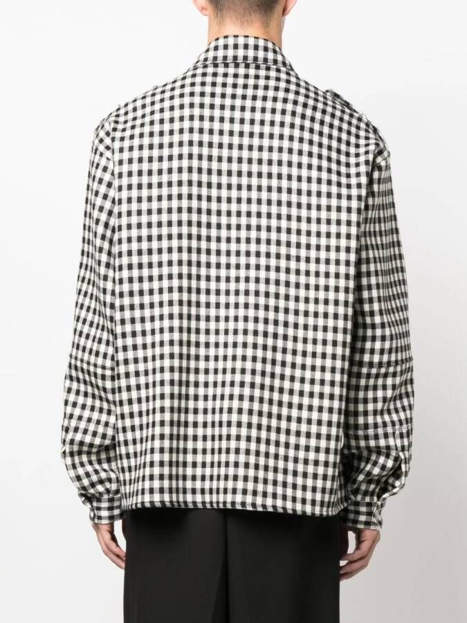 Roberto Cavalli Overhemd met gingham ruit Zwart
