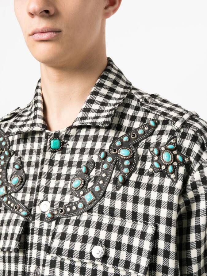 Roberto Cavalli Overhemd met gingham ruit Zwart