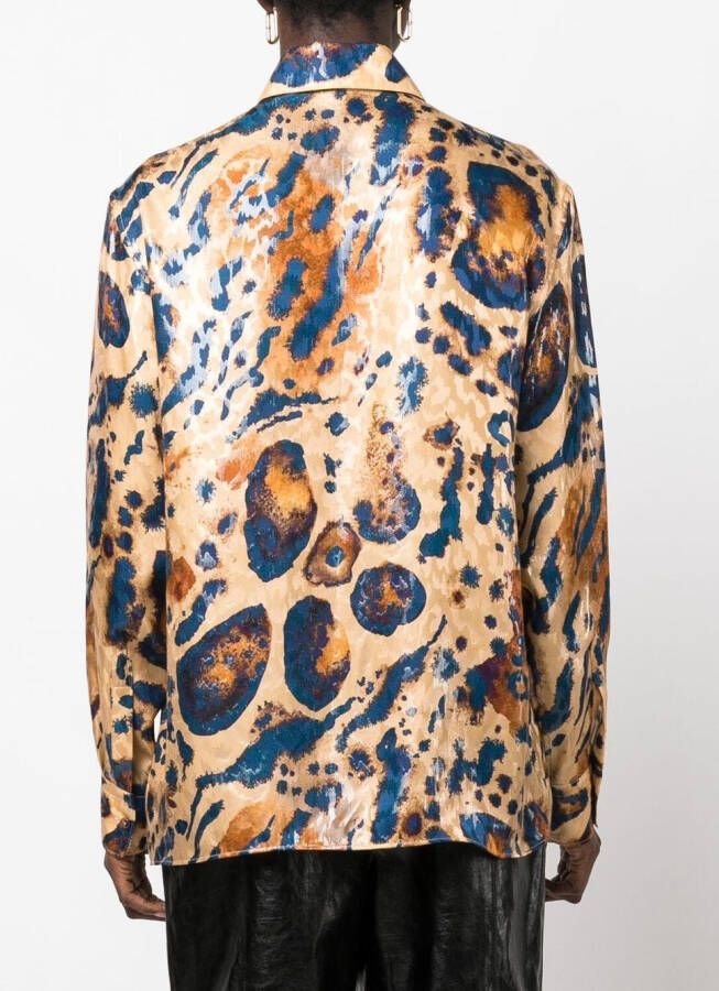 Roberto Cavalli Overhemd met luipaardprint Beige