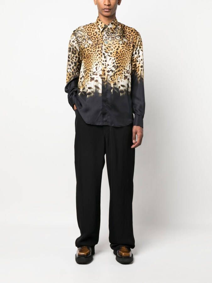 Roberto Cavalli Overhemd met luipaardprint Beige