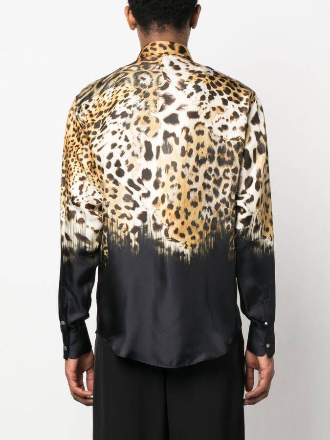 Roberto Cavalli Overhemd met luipaardprint Beige